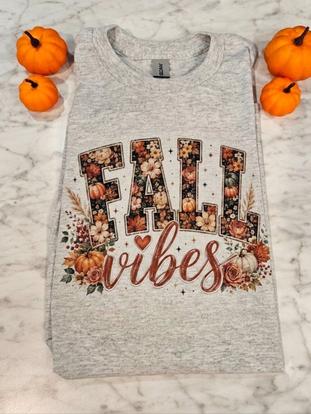 Fall Vibes Short Sleeve Tshirt pumpkin cute popular Floral